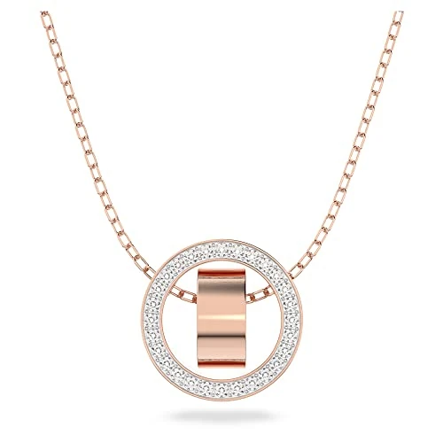 Swarovski Colgante Hollow, Blanco, Baño tono oro rosa