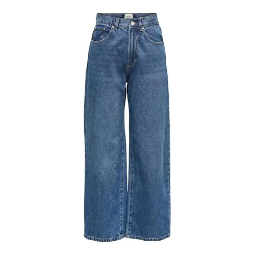 ONLY Onlhope Ex HW Wide Dnm Add465 Noos Vaqueros, Medium Blue Denim, 29W / 30L para Mujer