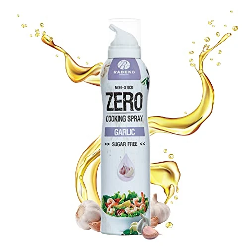 Offerta a tempo: Rabeko Zero Spray da cucina ipocalorico | Aglio | 800 porzioni, 2 kcal per spray | Spray per padelle per friggere, grigliare e cuocere al forno | Senza additivi, senza zucchero | 1 x 200ml - 37% da 9.43 € a 5.95 €