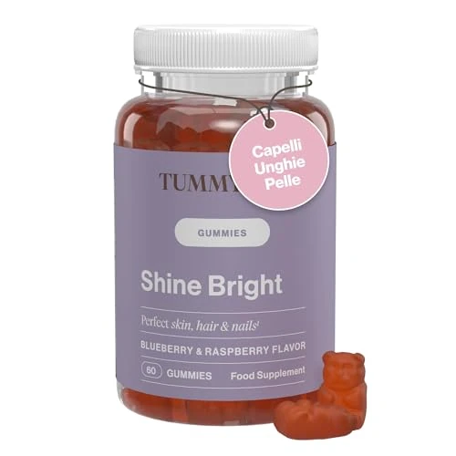 Offerta a tempo: Orsetti Gommosi Capelli con Biotina, Vitamina C e Zinco per Capelli, Pelle e Unghie - 60 Caramelle - Tummy Tox Shine Bright - 19% da 9.99 € a 8.06 €