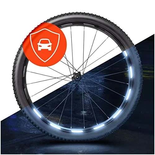 Offerta a tempo: Luxshield Bicycle Reflector Stickers - Set di 64 per cerchi per biciclette da 26 / 27,5 / 28 & 29 pollici - Complementare a Cat's Eye - Adesivi per cerchi per biciclette - 0.00% da 11.99 € a 11.99 €
