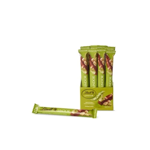 Offerta a tempo: Lindt LINDOR Snack Cioccolato al Latte con Pistacchio, Formato 38g, 24 pezzi - 47% da 34.20 € a 18.27 €