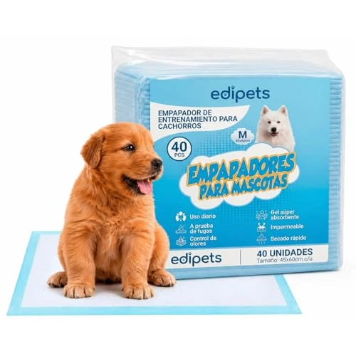 Offerta a tempo: Edipets, Tappetini Igienici per Cani 45x60, Assorbenti, Tappetini Monouso per l'Addestramento dei Cuccioli (40 Pezzi) - 31% da 15.99 € a 11.10 €