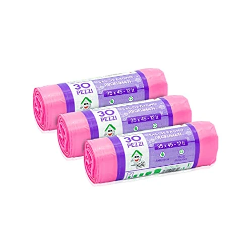 Zeitlich begrenztes Angebot: 90 Badabfallsäcke, PINK-Müllsäcke, PERFUMED-Müllsäcke für Badabfalleimer, Plastikmüllsäcke Kleine Müllsäcke 35x45cm (90) von 23.26 € auf 23.26 € (0.00% Rabatt)