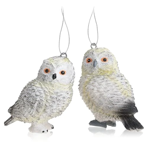 Offre limitee: COM-FOUR® 2X décorations à Suspendre pour Le Sapin de Noël - Décorations pour Sapin de Noël en Forme de Hibou - Pendentif Arbre de Noël Harfang des neiges (Paire de Chouettes) de 14.99 EUR a 12.59 EUR (economie 16%)