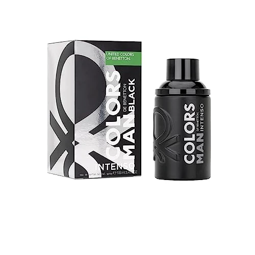 Offerta a tempo: United Colors of Benetton Black Intenso, Eau de Parfum da uomo, Lunga durata, Fragranza giovanile, moderna e intensa, Note legnose e agrumate , ottime da indossare di giorno , 100 ml - 17% da 23.36 € a 19.30 €