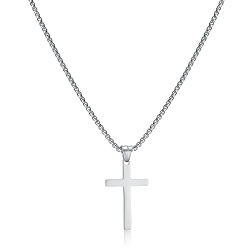 Oferta limitada: AFSTALR Plata Colgantes Cruz Hombre Cadenas Cruz Acero Inoxidable Collar Cruz Regalo para Hombre y Mujer 50cm de 13.99 € a 13.99 € (ahorro 0.00%)
