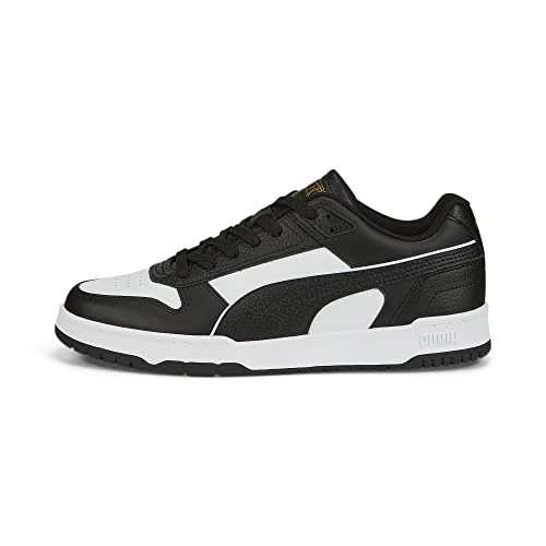 PUMA Unisex RBD GAME LOW Low-Top Trainers, PUMA BLACK-PUMA WHITE-PUMA TEAM GOLD, 40 EU