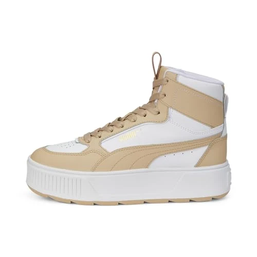 Offerta a tempo: PUMA Women's Karmen Rebelle Mid Sneaker, White Light Sand, 38.5 EU - 0.00% da 56.87 € a 56.87 €