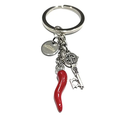 Offerta a tempo: MODA MavillA portachiave scaramantico acciaio idea regalo (Corno e chiave) - 43% da 7.00 € a 4.00 €
