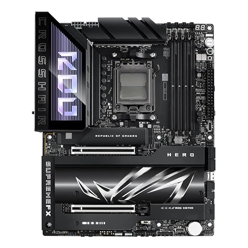 Offerta a tempo: ASUS ROG Crosshair X870E Hero ATX, 18+2+2 stadi di alimentazione, slot DDR5, PCIe 5.0, le GPU di nuova generazione, cinque slot M.2, Wi-Fi 7, USB4, AI Overclocking, Slot PCIe Q-Release Slim - 24% da 789.00 € a 601.99 €