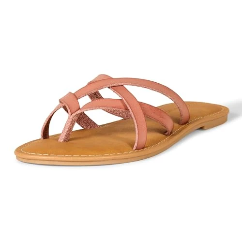 Zeitlich begrenztes Angebot: Amazon Essentials Damen Flache Riemchensandale zum Hineinschlüpfen, Staubrosé, 42.5 EU Weit von 13.46 € auf 13.46 € (0.00% Rabatt)
