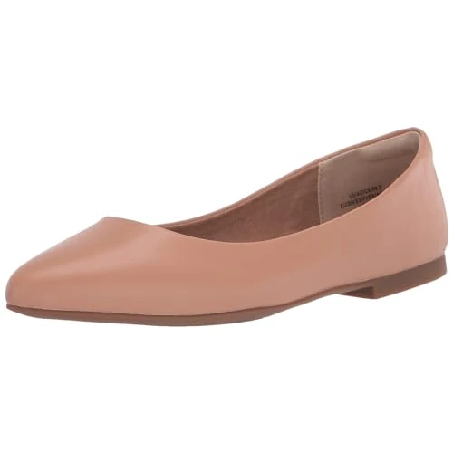 Amazon Essentials Women's Pointed-Toe Ballet Flat, Light Camel, 7.5 UK Wide