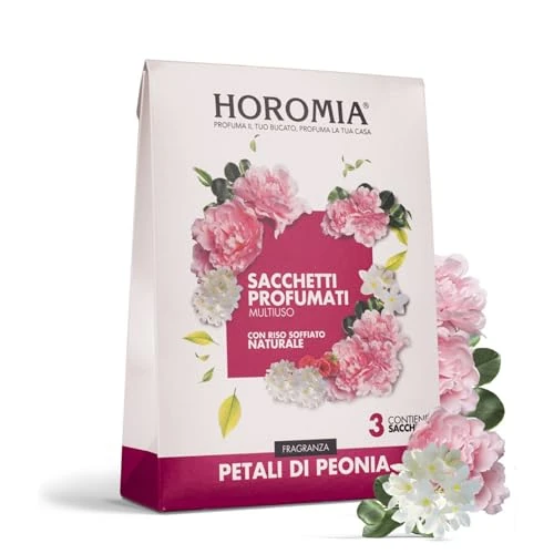 HOROMIA Set de 3 bolsitas perfumadas con arroz Natural Multiusos Peony Petals