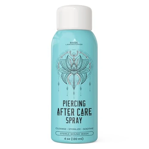 Limited-time offer: Base Labs Piercing Aftercare Spray Piercing Cleaning Solution | 120ml | Saline Solution Piercing | Cleanses, Sterilizes & Soothes for Piercings Keloids Bumps on Ears & Nose - Saline Aftercare Spray from 12.49 £ to 10.99 £ (save 12%)