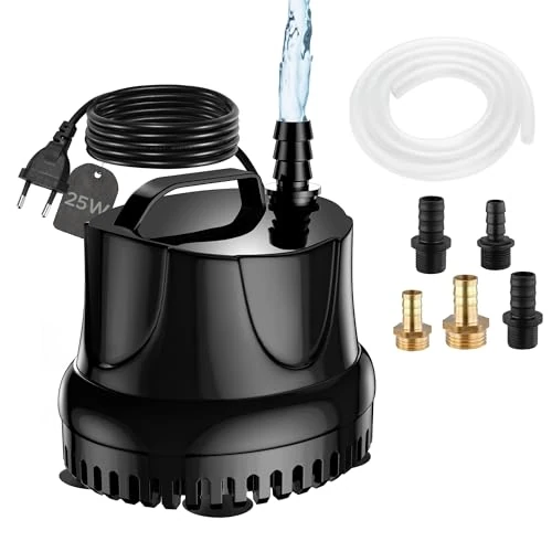 Oferta limitada: Lnicez bomba de agua sumergible 25W, MAX 1500 L/H Bomba de acuario Bomba de estanque ultra silenciosa bajo el agua para estanque, fuente de jardín acuario de 23.22 € a 23.22 € (ahorro 0.00%)