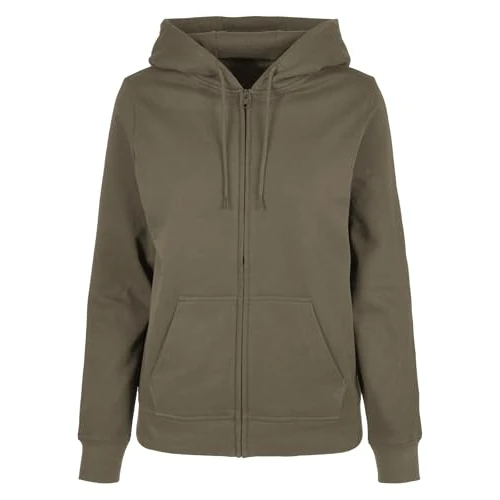Offerta a tempo: Build Your Brand Felpa con Cappuccio da Donna Basic con Zip, Oliva, XXXL - 49% da 32.90 € a 16.86 €