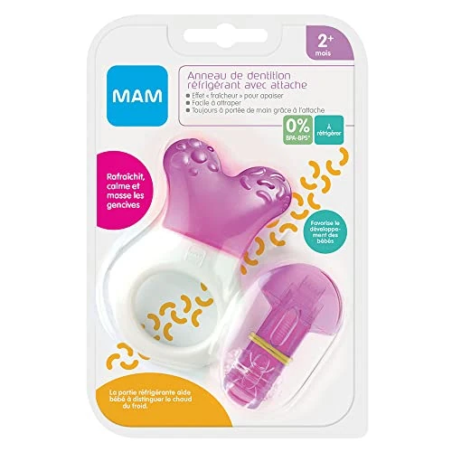 Offerta a tempo: MAM Anello massaggiagengive refrigerante con fascetta, accessorio per neonati per lenire le gengive durante la dentizione da 2 mesi, colore casuale - 0.00% da 13.39 € a 13.39 €