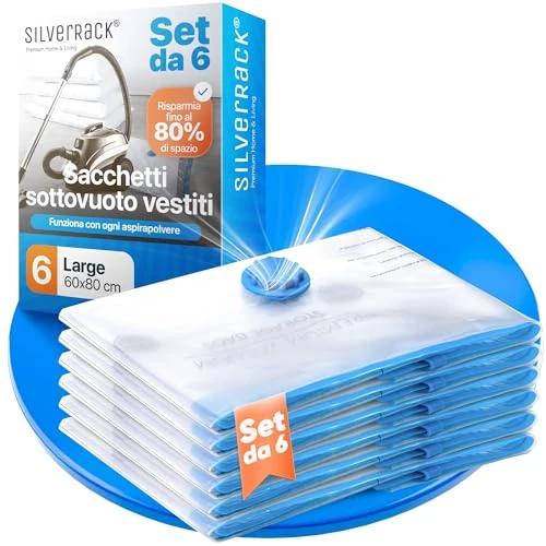 Oferta limitada: SilverRack Bolsas de Vacío para Ropa [6 Piezas] en (60x80 cm) - Libre de BPA - de Vacío para - Bolsas de Almacenamiento al para - Ahorradoras de Espacio para Ropa de 19.99 € a 13.26 € (ahorro 34%)
