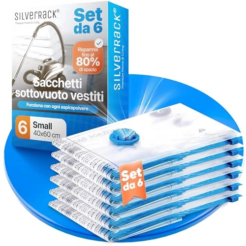 Offre limitée : SilverRack Sacs de Rangement sous Vide [6 Pièces] de Taille (40x60 cm) - Sans BPA - Sacs sous Vide pour Vêtements - de Rangement pour Vêtements - Petits de 13.23 € à 12.57 € (5% de remise)