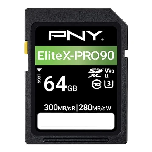 PNY 64GB X-PRO 90 Class 10 U3 V90 UHS-II SD Flash Memory Card