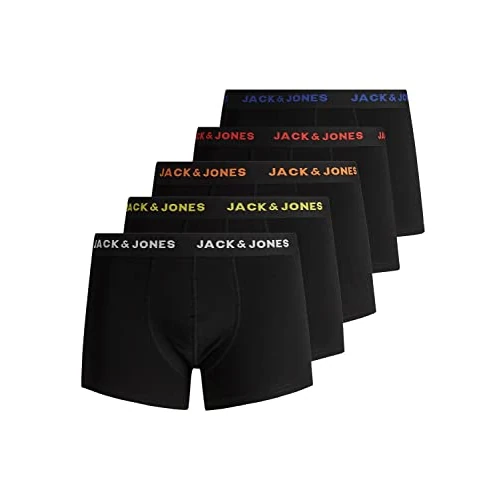 Offre limitée : JACK & JONES Jacblack Friday Trunks 5 Pack Ltn Caleçon Boxeur, Noir/détails : Noir, XXL Homme de 39.99 € à 22.81 € (43% de remise)