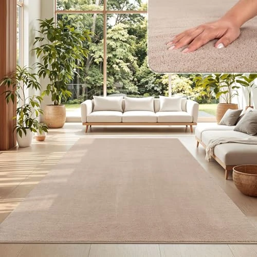 Offerta a tempo: TT Home Tappeto Salotto Beige 140x200 cm Lavabile e Pelo Corto - 28% da 41.99 € a 30.10 €