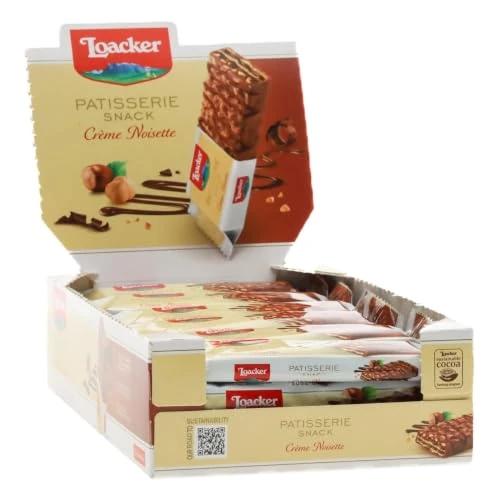 Offerta a tempo: Loacker, Patisserie Crème Noisette, Wafer Nocciola, Display 24 Pezzi da 21g - 15% da 22.99 € a 19.54 €