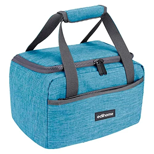 Offerta a tempo: edihome, Borsa Termica Porta Pranzo, Borsa Frigo Piccola, 8L, Lunch Box, Porta Pranzo Termico, Borsetta, per Lavoro, per Viaggio, Blu, Beige e Grigio (Blu) - 35% da 19.99 € a 12.99 €