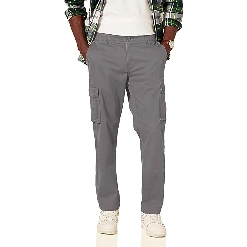 Tijdelijke aanbieding: Amazon Essentials Men's Stretch-cargobroek met rechte pasvorm (verkrijgbaar in grote en lange maten), Donker Grijs, 54W / 28L van 31.99 € naar 31.99 € (0.00% korting)