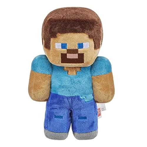 Mattel Minecraft Assortiment de jouets avec Peluche à l’effigie des personnages (20 cm) inspirés du jeu vidéo, à collectionner, Jouet Enfant, Dès 3 ans, HHG11