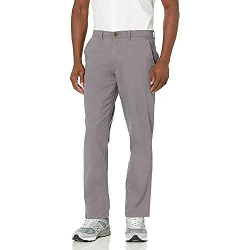 Amazon Essentials Men's Athletic Fit Casual Stretch Chino Work Trousers (Available in Big & Tall), Charcoal, 60W / 28L