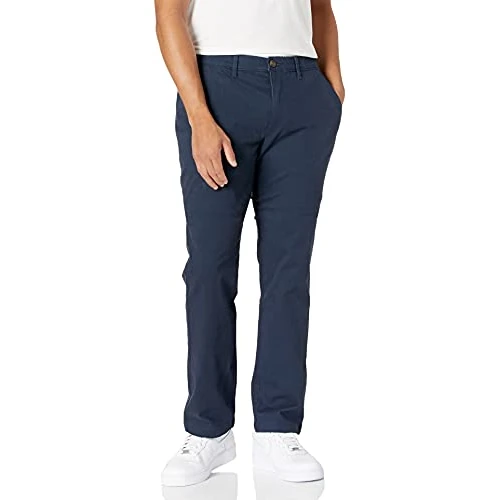 Amazon Essentials Pantalon Chino Extensible Décontracté à Coupe Athlétique (Grandes Tailles Disponibles) Homme, Bleu Marine Foncé, 54W / 30L