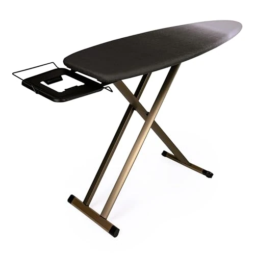 Offerta a tempo: Asse da stiro professionale XXL GoldVIP 130 x 47 cm – Per ferro con caldaia, alluminio anodizzato leggero e struttura stabile – Altezza regolabile – Prodotto in Europa - 0.00% da 189.90 € a 189.90 €