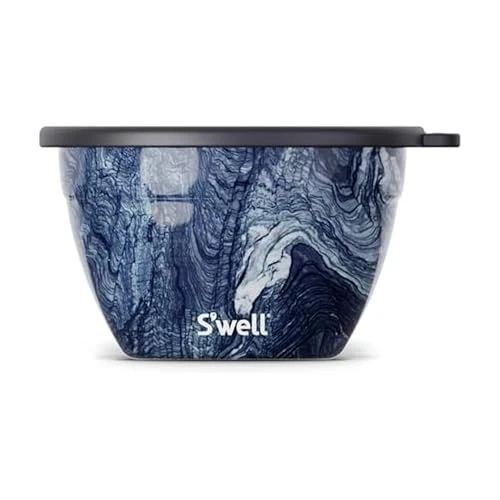 Tijdelijke aanbieding: S'well Salade Bowl Kit, Azurite Marble, 1.9L - Salade Lunch Box met Condiment Container en Verwijderbaar Dienblad - Lekvrij en Vaatwasmachinebestendig van 42.99 € naar 32.43 € (25% korting)