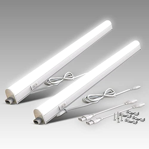 Offerta a tempo: B.K.Licht Set di 2 Lampade sottopensili cucina LED, luce bianca naturale 4000K, da 8W, lunghezza 57.3 cm, interruttore on off, plastica, lampada collegabile con lampade uguali, 230V IP20 - 0.00% da 24.99 € a 24.99 €