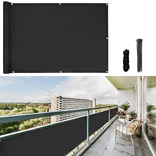 Offerta a tempo: CCLIFE Telo Frangivista Balcone Recinzione Copertura per Balcone Giardino Protezione Privacy Frangivento Impermeabile con Occhielli Corde e Fascetta - 58% da 25.90 € a 10.99 €