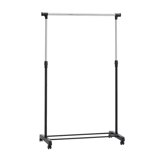 Offerta a tempo: Amazon Basics Appendiabiti con ruote, colore cromo, (91.5-145) x 42 x 161 cm (L x W x H) - 19% da 23.95 € a 19.44 €