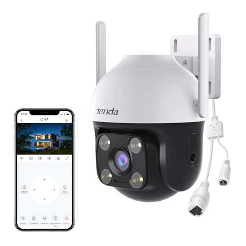 Offerta a tempo: Tenda Telecamera Wi-Fi Esterno 2K+, Rilevamento di Veicoli/Persone/Movimenti, Videocamera Sorveglianza con Visione Notturna a Colori, IP Cam 360°, Audio Bidirezionale, Controllo APP/Web, 4MP, CH7 - 0.00% da 39.99 € a 39.99 €