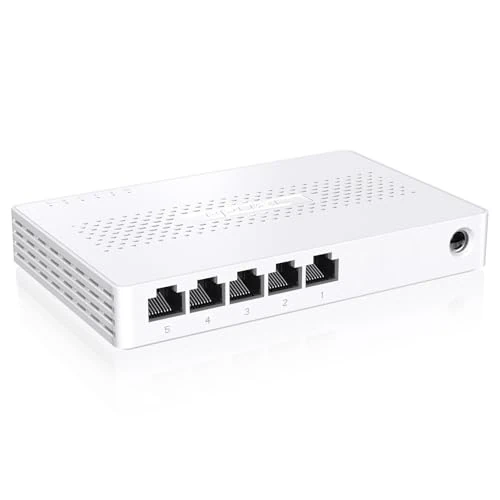 Tenda 2.5Gbps Ethernet Switch, 5 Ports 2.5 Gigabit Switch, Unmanaged, Compatible with 100/1000/2500Mbps for PC NAS, Plug-and-Play, Fanless (SE105)