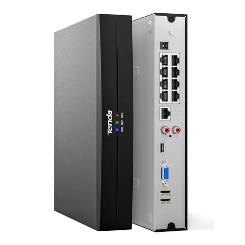 Offre limitée : Tenda TN3108-8P NVR Système de Surveillance 4K, Enregistreur 8CH PoE, Transmission 250m, H.265+, Plug and Play, Disque Dur (jusqu‘à 10To)/Stockage Cloud, Protection Foudre 4KV, App Contrôle à Distance de 109.99 € à 109.99 € (0.00% de remis