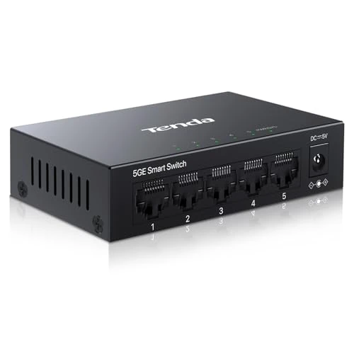 Beperkte aanbieding: Tenda TEG205E Managed Switch 5-poorts Rj45 Gigabit Switch 10/100/1000 Mbps, Smart Switch LAN-verdeler (IGMP-Snooping, QoS, VLAN, metalen behuizing) van 16.26 EUR naar 16.26 EUR (besparing 0%)