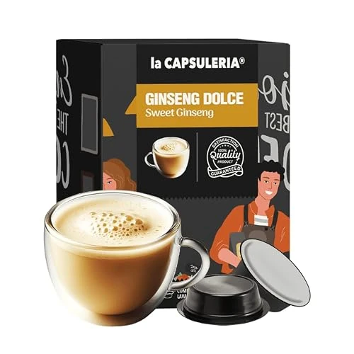 Offerta a tempo: GINSENG DOLCE (128 Capsule) compatibili con Lavazza A Modo Mio, 8 box da 16 Capsule, senza glutine, cremoso e dolce, gusto avvolgente ed energizzante, ideale per una pausa rigenerante (La Capsuleria) - 0.00% da 29.99 € a 29.99 €