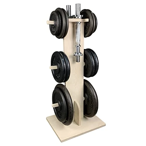 Offerta a tempo: Meanswood Porta Dischi Palestra Casa – Rastrelliera Pesi Bilanciere e Dischi Palestra, Porta Pesi Compatto, Struttura in Legno, Portata 120 kg - 0.00% da 89.00 € a 89.00 €