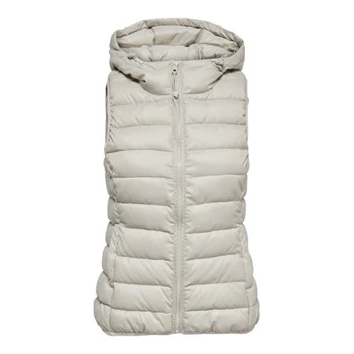 ONLY Women's ONLNEWTAHOE Hood Waistcoat OTW NOOS Vest, Pumice Stone, XXS