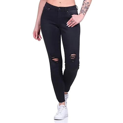 Limitiertes Angebot: ONLY Damen Onlwauw Mid Sk Bj1097 Noos Jeans, Washed Black, L / 30L EU von 34.99 EUR auf 22.99 EUR (Spare 34%)