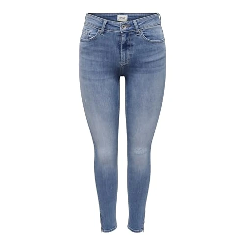 Zeitlich begrenztes Angebot: ONLY Damen Onlblush Mid Sk Ank Zip Dnm Tai848 Noos Jeans, Light Medium Blue Denim, M EU von 39.21 € auf 39.21 € (0.00% Rabatt)