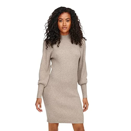 Offerta a tempo: Only Donen's ONLKATIA L/S Knt Noos Dress, Mocha Meringue/Dettagli: W. Melange, M - 46% da 39.99 € a 21.47 €