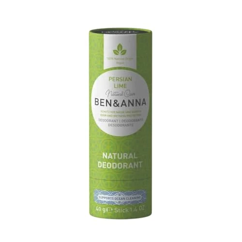 Offerta a tempo: BEN & ANNA PERSIAN LIME - Deodorante stick naturale per uomo e donna, vegano e cosmetico naturale, sostenibile in Papertube, contro la sudorazione intensa, privo di alluminio (40 g, confezione da 1), - 59% da 14.83 € a 6.10 €