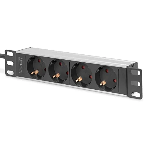 Oferta limitada: DIGITUS Regleta de alimentación de 4 vías, 1U, 10 pulgadas (254 mm), montaje en rack en armario de red, DN-95418, plateada/negra de 18.85 € a 18.85 € (ahorro 0.00%)